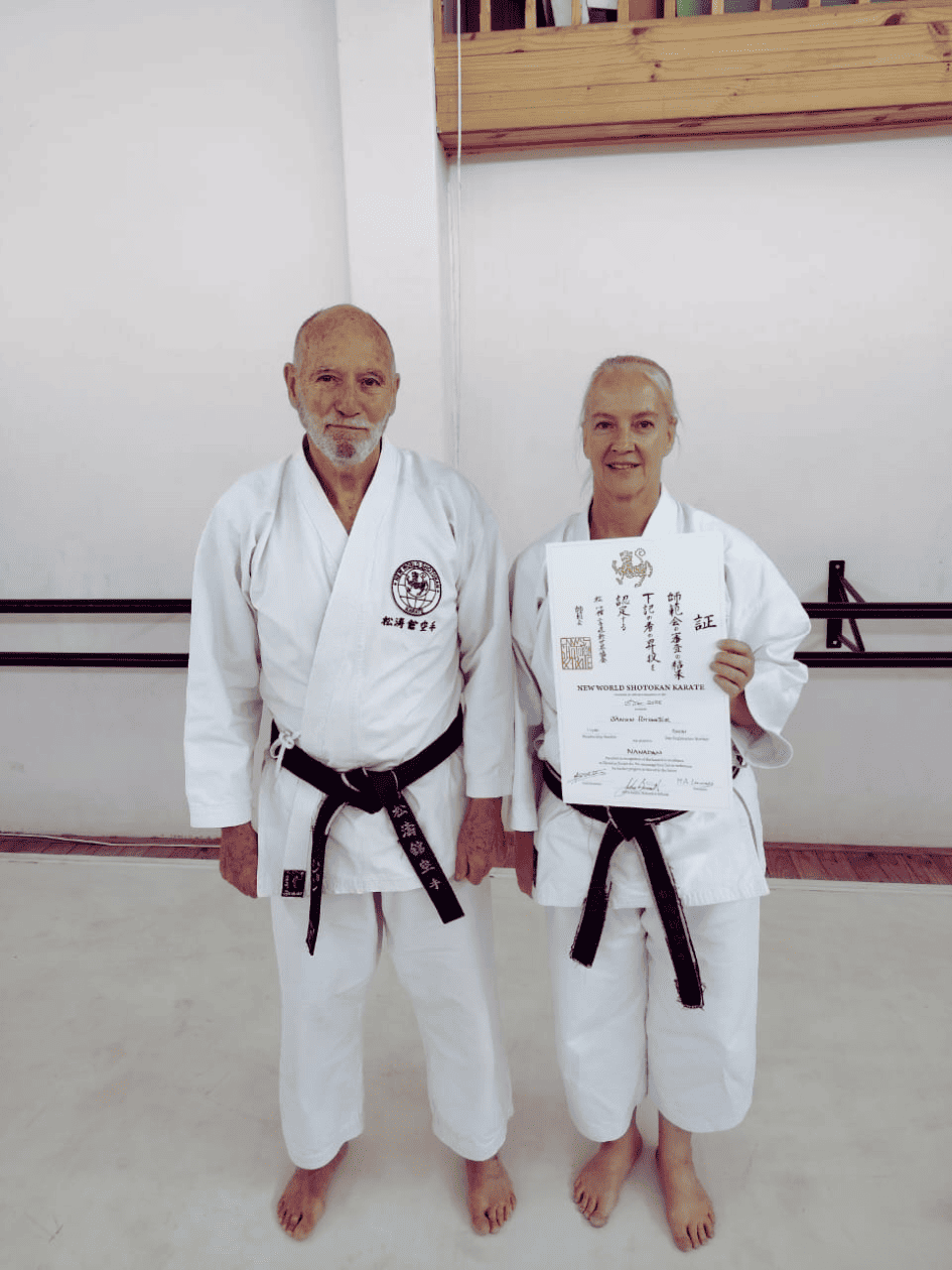 Sensei John (8th Dan) and Sensei Janien (7th Dan) - Instructors at New World Shotokan Benoni.